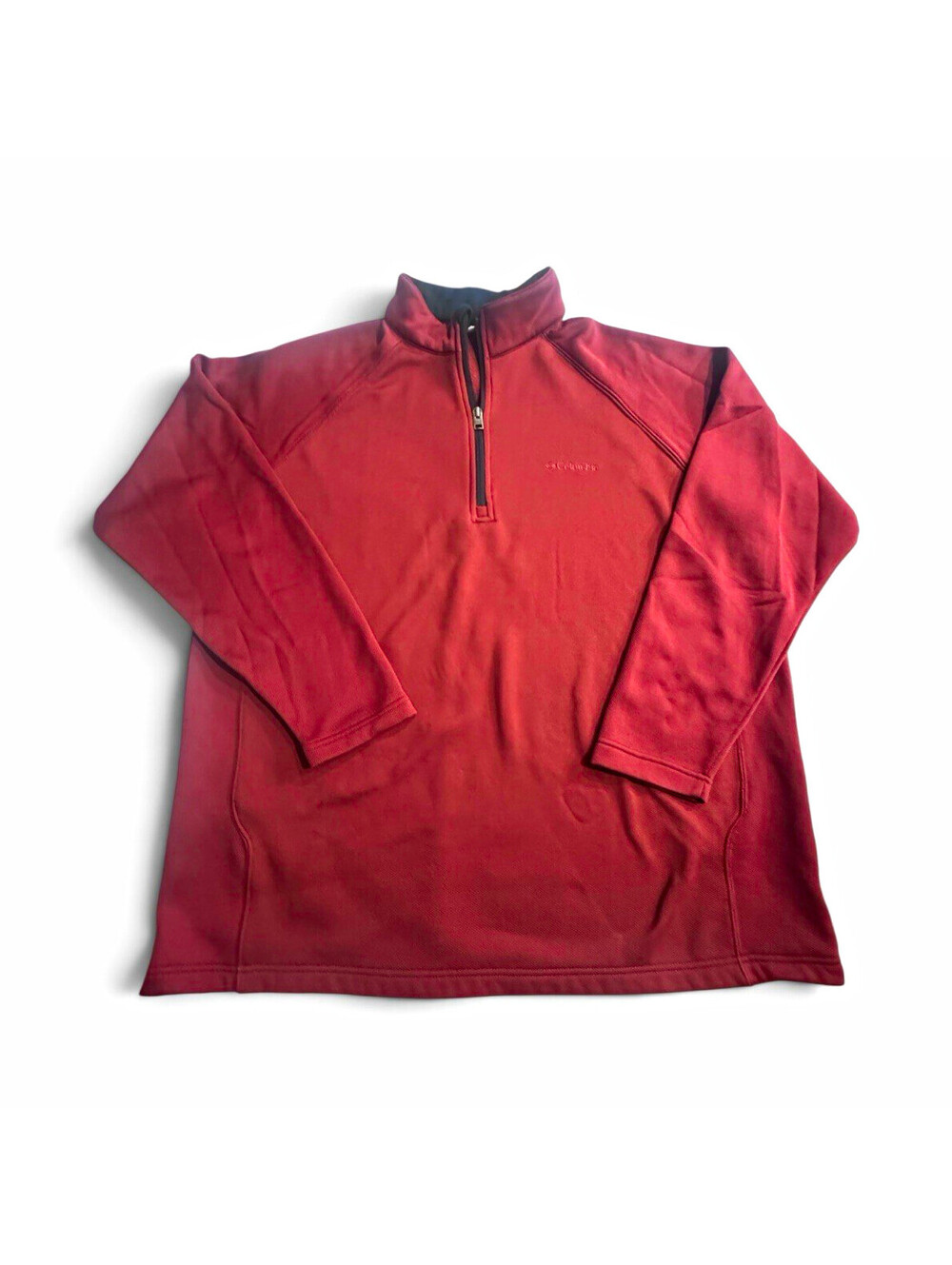 Columbia Mens 2XL Rust Orange 1/4 Zip Fleece Pullover Mock Neck Long Sleeve